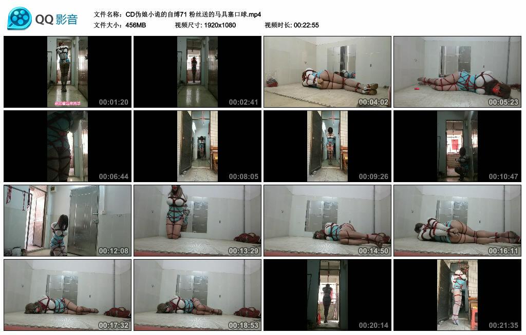 【CD伪娘小诡的自缚71】粉丝送的马具塞口球