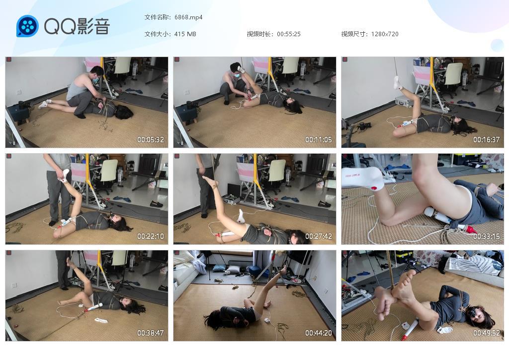 【绳之韵】瑾瑜突破尺度OL风少女的鞭打TJ，分腿驷马、勒脚趾固定，丰胸挑逗、虐足