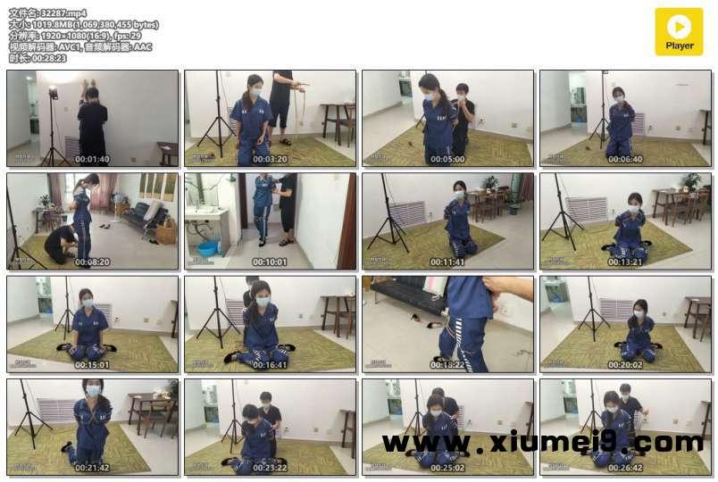精致 女犯最后的体验新模初次体验捆绑囚服脚镣手铐押解