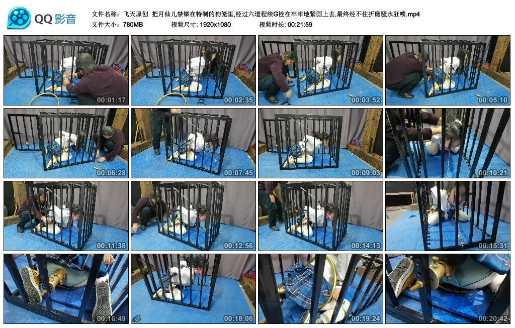 【飞天原创】把月仙儿禁锢在特制的狗笼里,经过六道程续G栓在牢牢地紧固上去,最终经不住折磨骚水狂喷