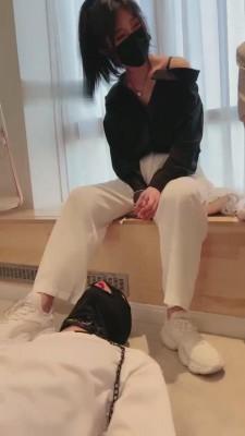 【茹雪】刺激-美甲店小妹们群调狗 bf12018