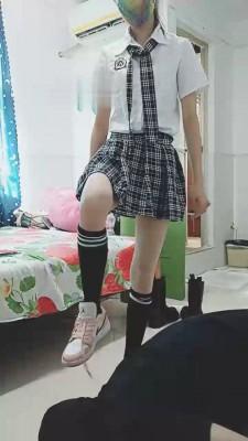 【美娜格格】学院风过膝袜深喉 bf21558