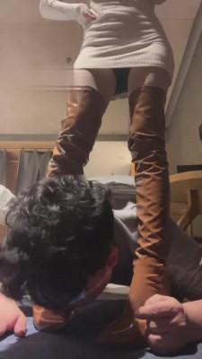 【绘子sama】过膝皮靴玩人形犬 bf15288