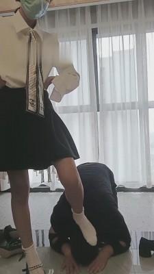 【欣主人】洛丽塔皮靴白袜羞辱 bf15056