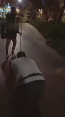 【苏州梦妍】小白鞋黑丝户外玩狗 bf3453