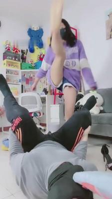 【美离子】帆布鞋棉袜+高跟重度踩踏踢踹 bf7345