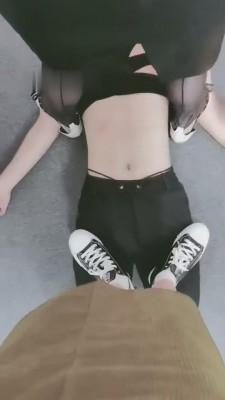 【清见】黑丝高跟+帆布鞋白袜全体重踩踏 bf9030