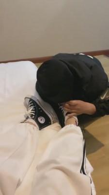 【甜沁】高帮帆布鞋超脏棉袜羞辱狗 bf5955