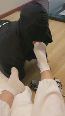 【甜沁】高帮帆布鞋超脏棉袜羞辱狗 bf5955