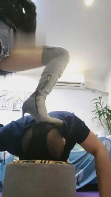 【咩祖】超短裤御姐牛仔短靴骑马 bf840