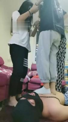 【雪碧sama】三素人小姐姐疯狂折磨迟到的狗 bf915