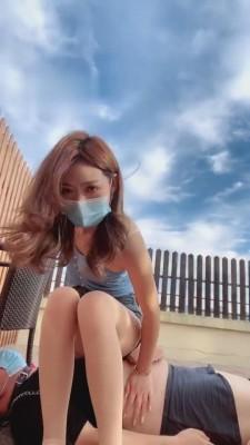 【虞姬】天台跪舔脏鞋底+暴力踩踏 bf1523