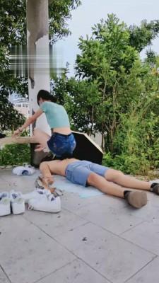 【暴力美学】户外高跟全体重踩踏 bf1880