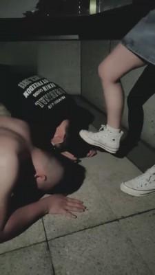 【花花S】阳台原味帆布鞋羞辱双M bf1871