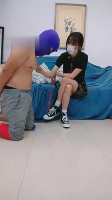 【暴力美学】JK学生主帆布鞋棉袜羞辱狗 G-210807-14