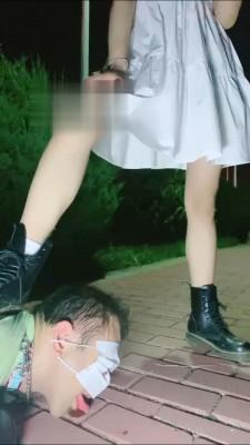 【美离子】超精彩-深夜户外遛狗