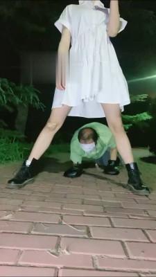 【美离子】超精彩-深夜户外遛狗