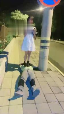 【美离子】超精彩-深夜户外遛狗