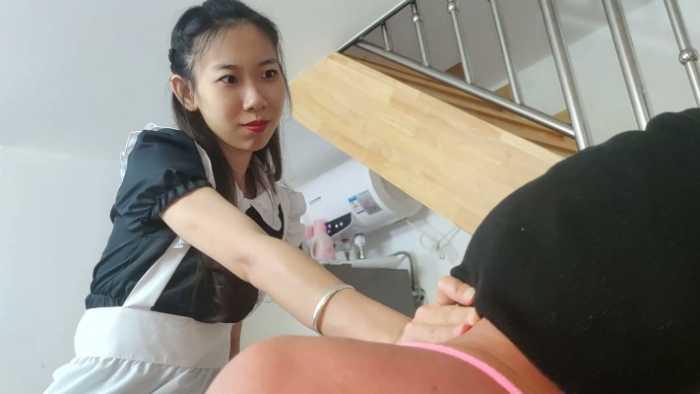 捆绑局：小鱼女神肉丝高跟捆绑，耳光审讯鞭打间谍 YC-250404-4